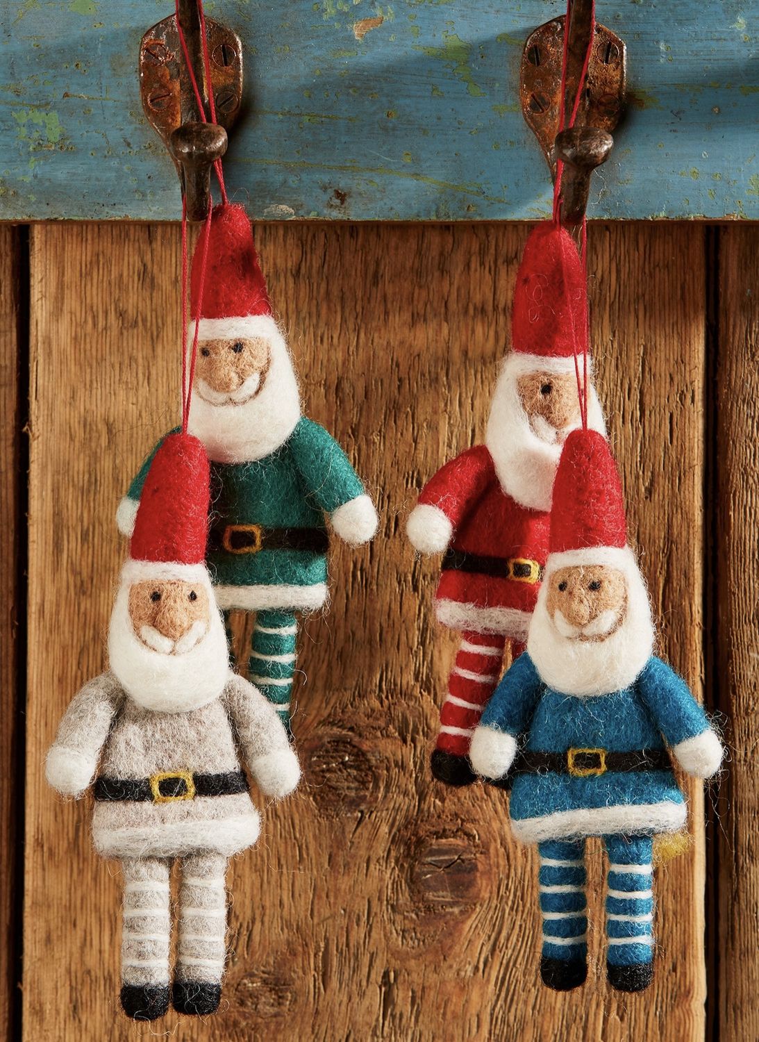 Hanging Felt Santa with Stripey Legs