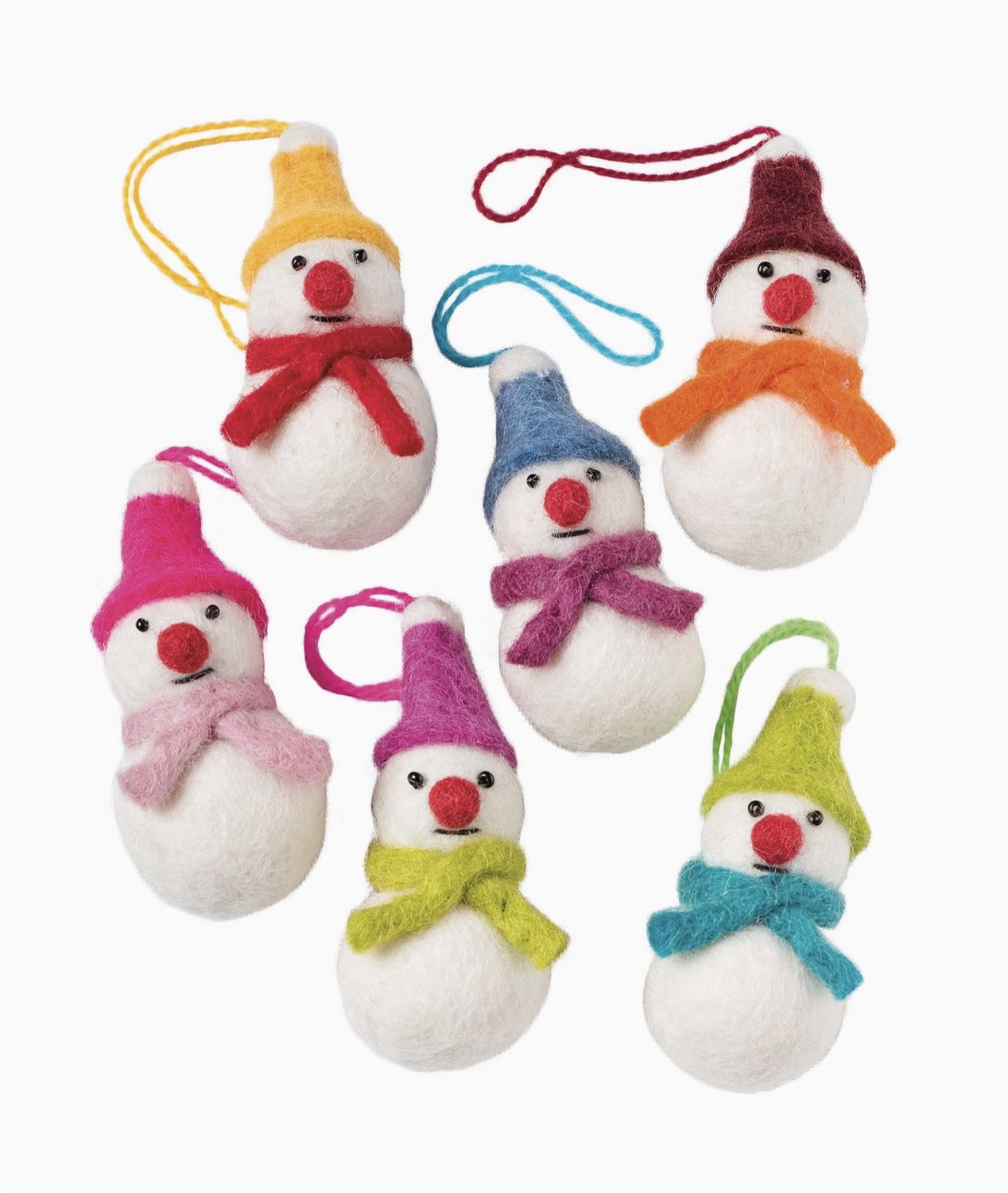 Mixed Mini Hanging Felt Snowmen Decoration