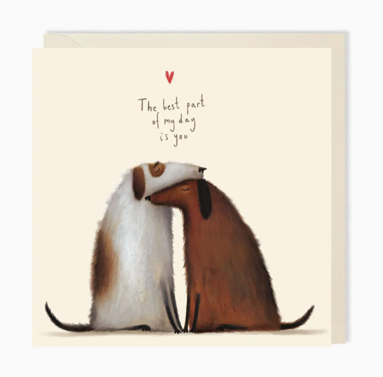 Dogs Hugging Greeting Card | Cute Dogs Greeting Card