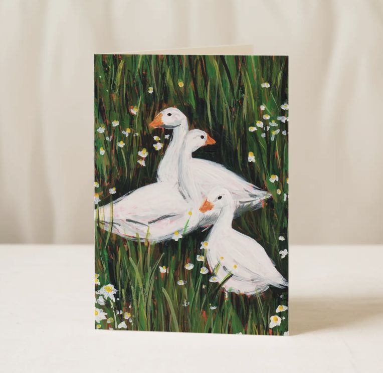 Geese in Flowers Card Geese in Flowers Card