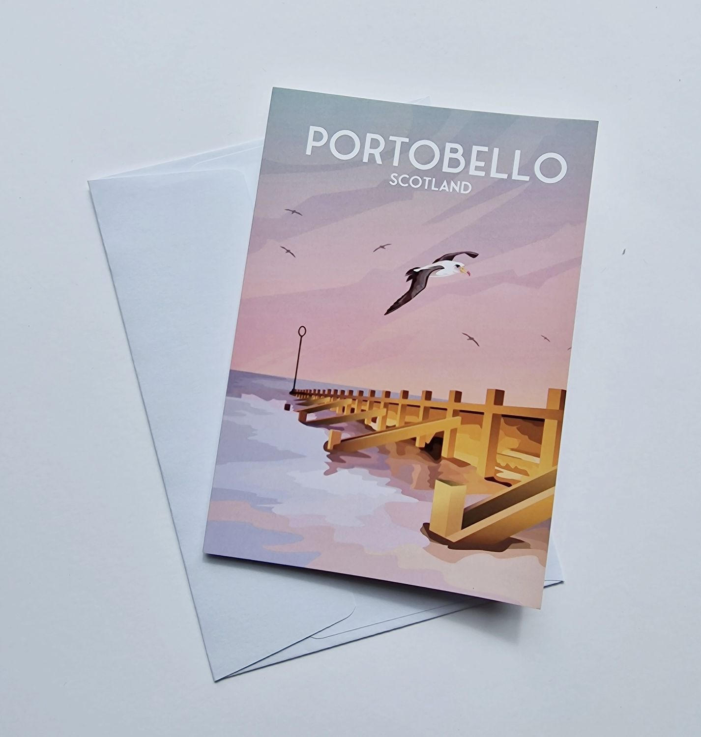 Illustrated print of Scotland Greeting Card, Design & Pattern: Portobello