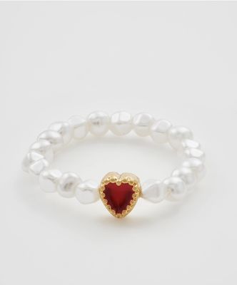 Heart Pearl Ring