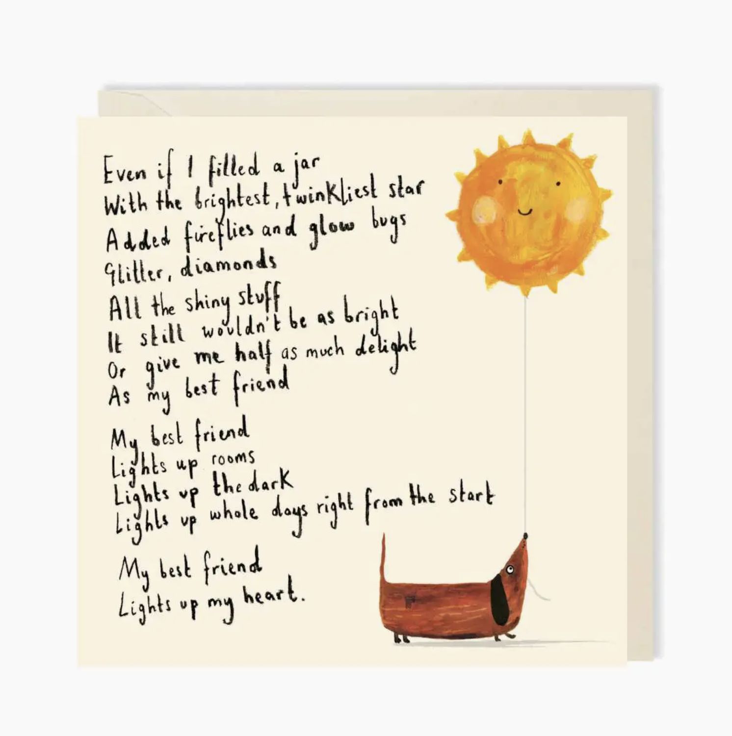 My Best Friend Poem Dachshund Greeting Card | Cute Dog Card