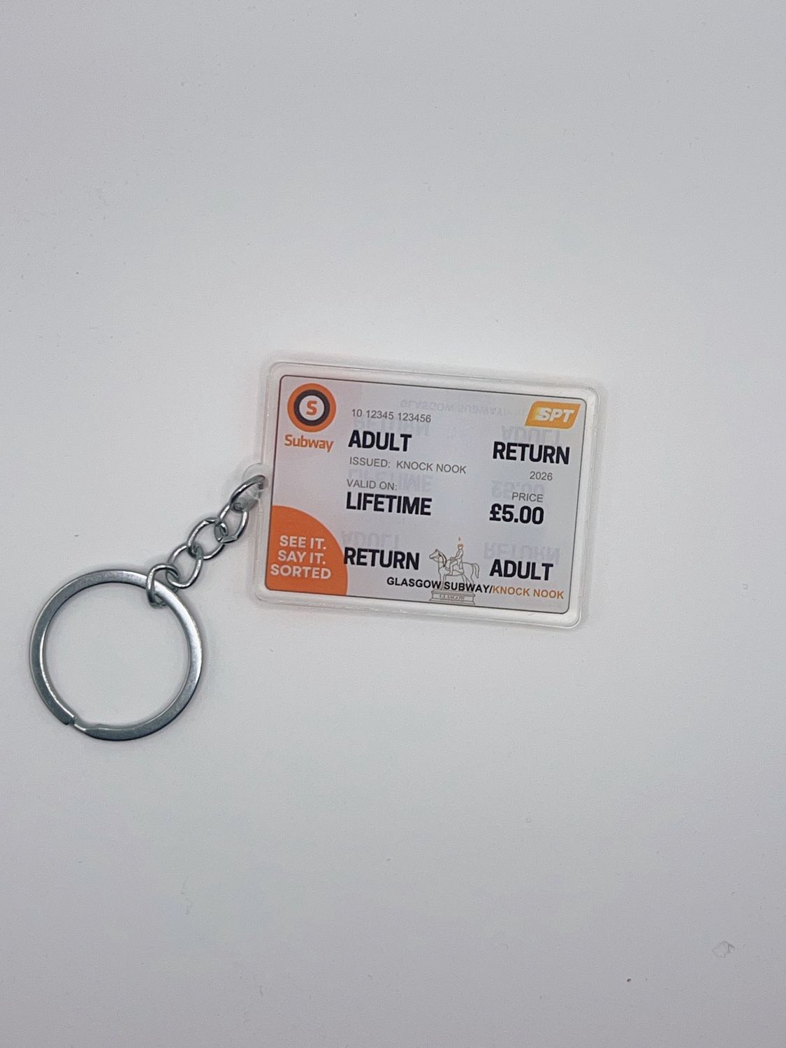 Knock Nook Original Design - ' Glasgow Subway Ticket' Keychain