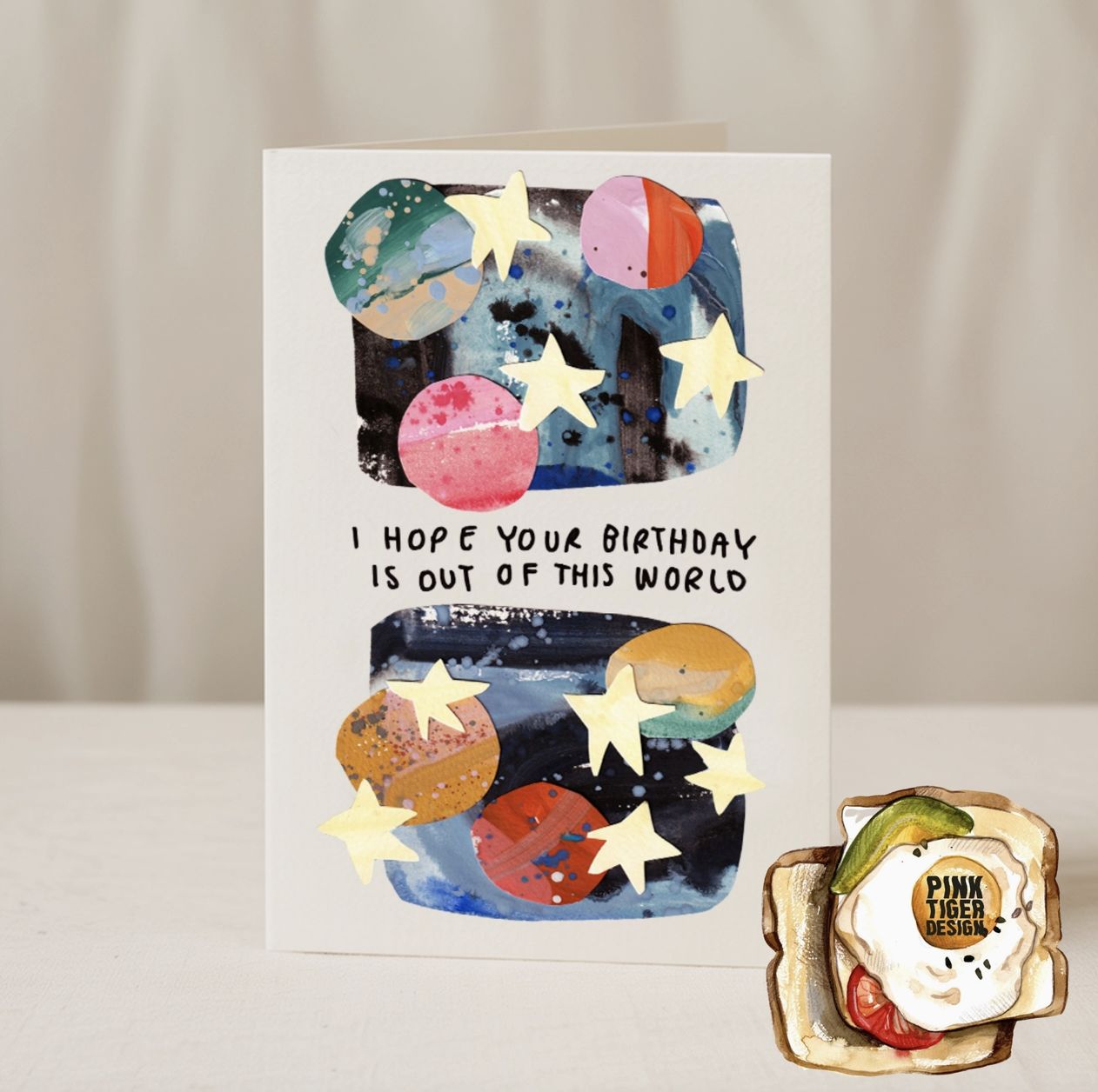 Hope Your Birthday Is Out of World 5x7/A6 Card Collab X Ptd