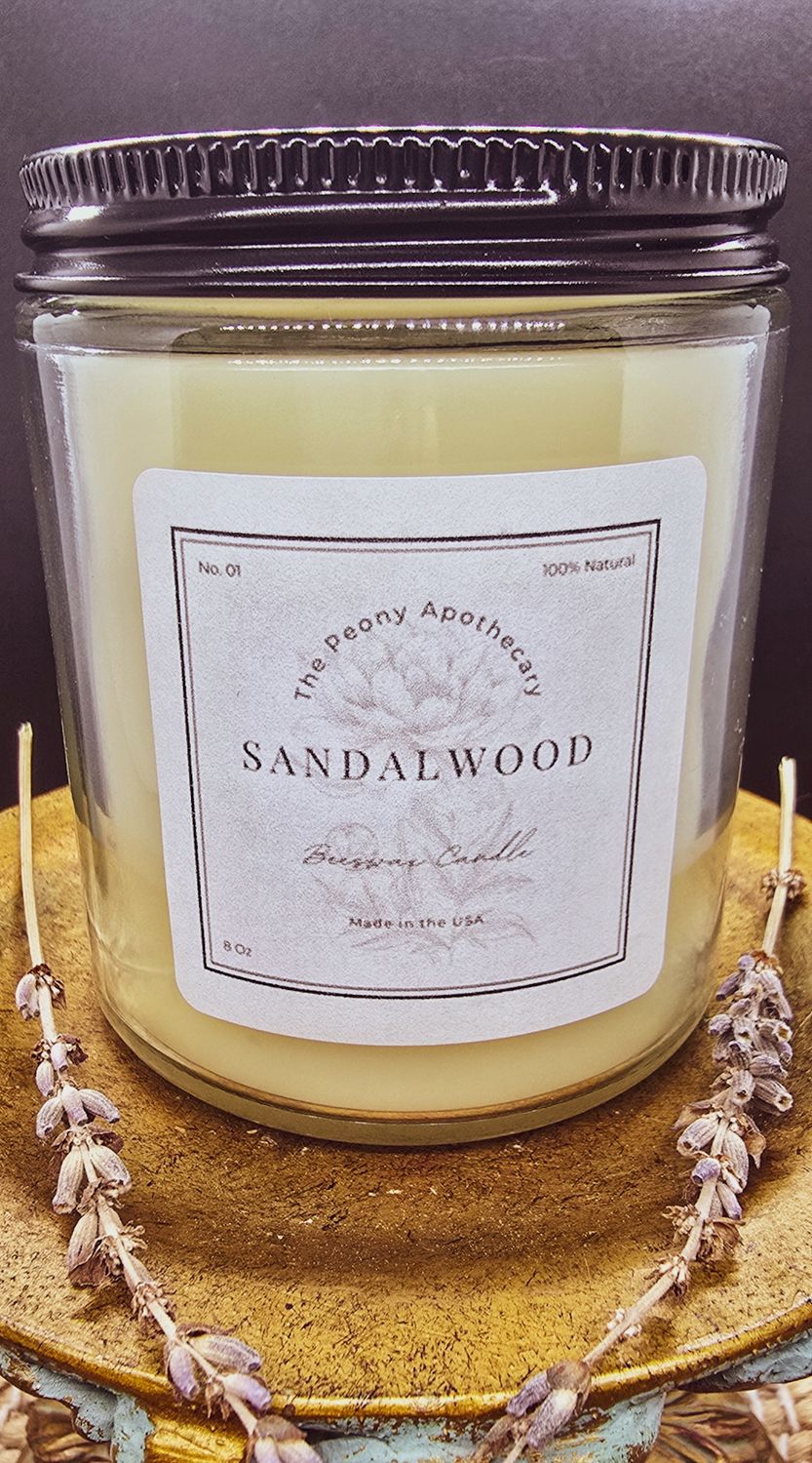 Beeswax Candle, Fragrance: Sandalwood