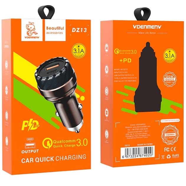 DENMEN CAR QUICK CHARGING CHARGER - DZ13