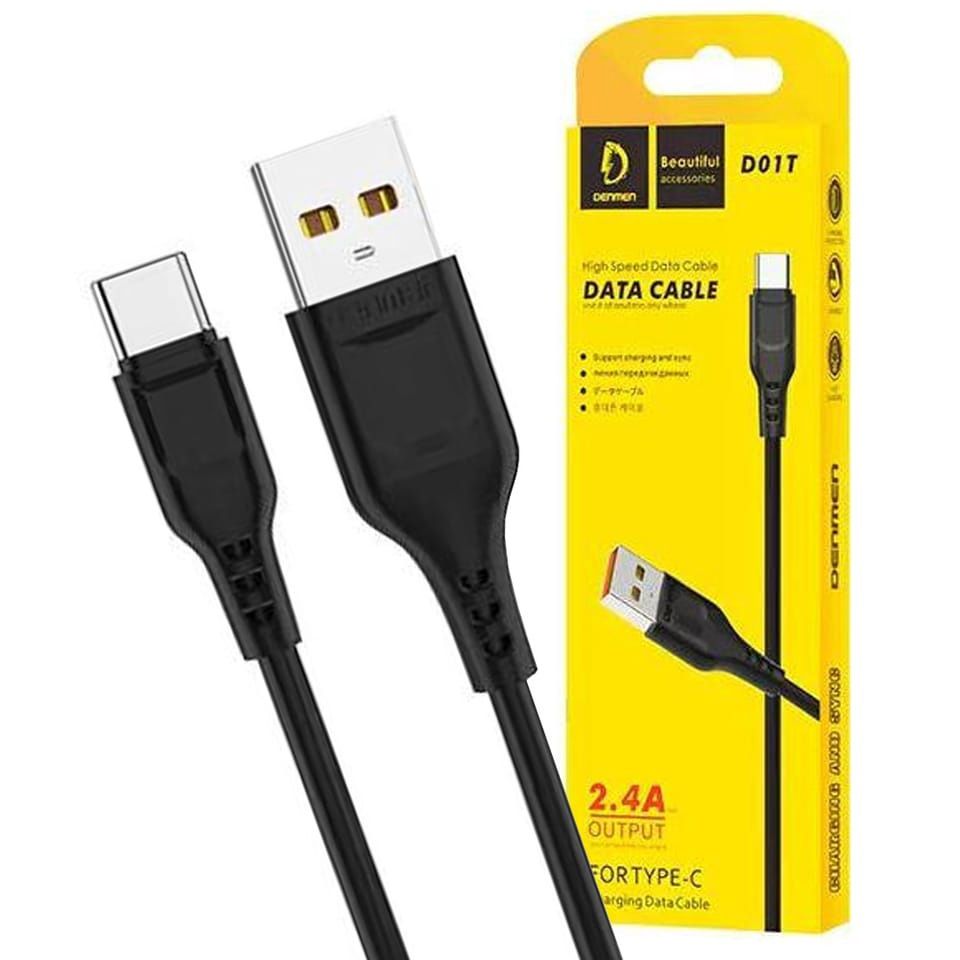 DENMEN D01T HIGH SPEED TYPE-C DATA CABLE-BLACK