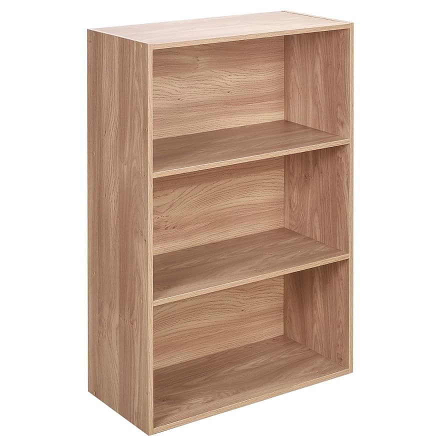 3 TIER WIDE BOOKCASE OAK - KCWF202106-OAK