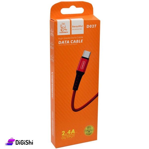 DENIM D02T HIGH SPEED TYPE-C DATA CABLE-RED