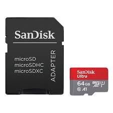 SANDISK ULTRA 64GB SD CARD W/ ADAPTER