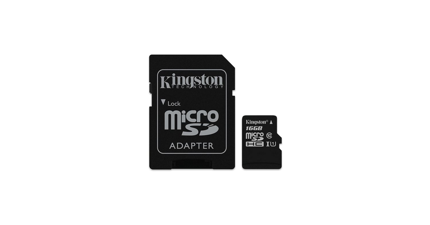 KINGSTON 16GB MICRO SD MEMORY CARD WITH ADAPTER