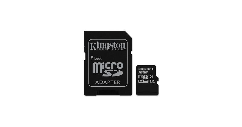 KINGSTON 16GB MICRO SD MEMORY CARD WITH ADAPTER