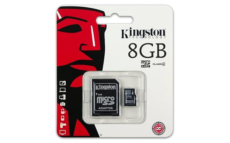 KINGSTON 8GB MICRO SD MEMORY CARD WITH ADAPTER