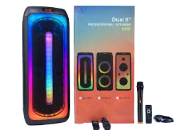 QL-2830 8IN FM BLUETOOTH SPEAKER W/ LED LIGHTS