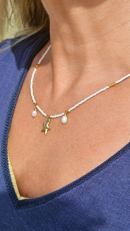 Étoile des sables - Collier Miyuki et étoile de mer