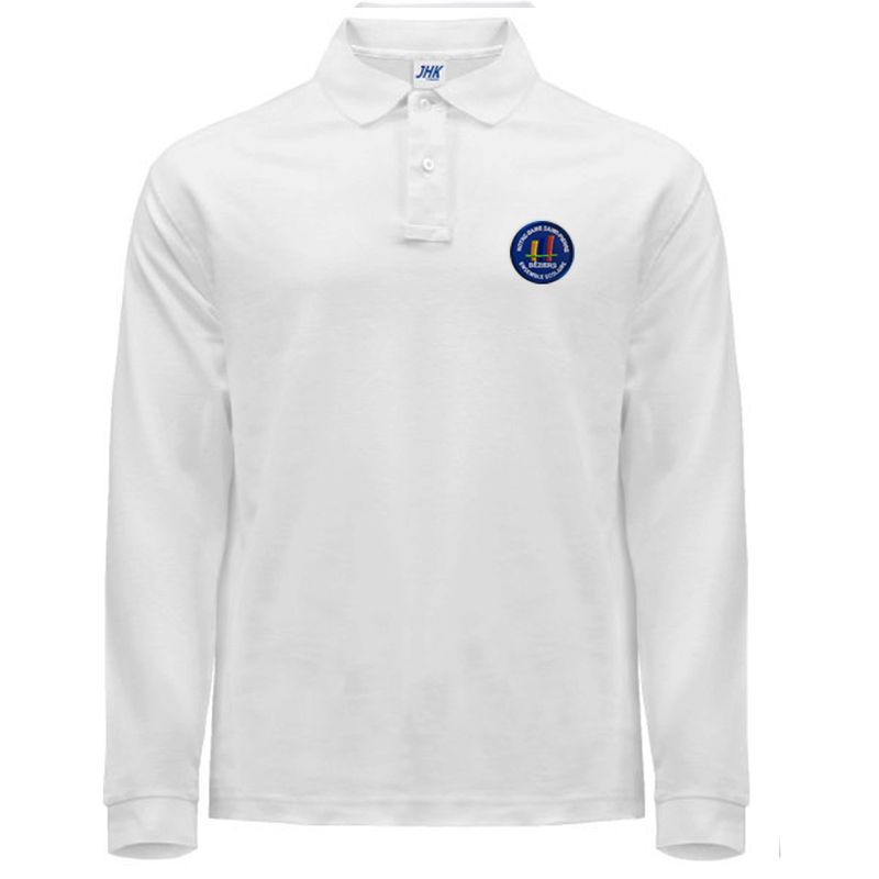 Polo blanc manches longues adulte