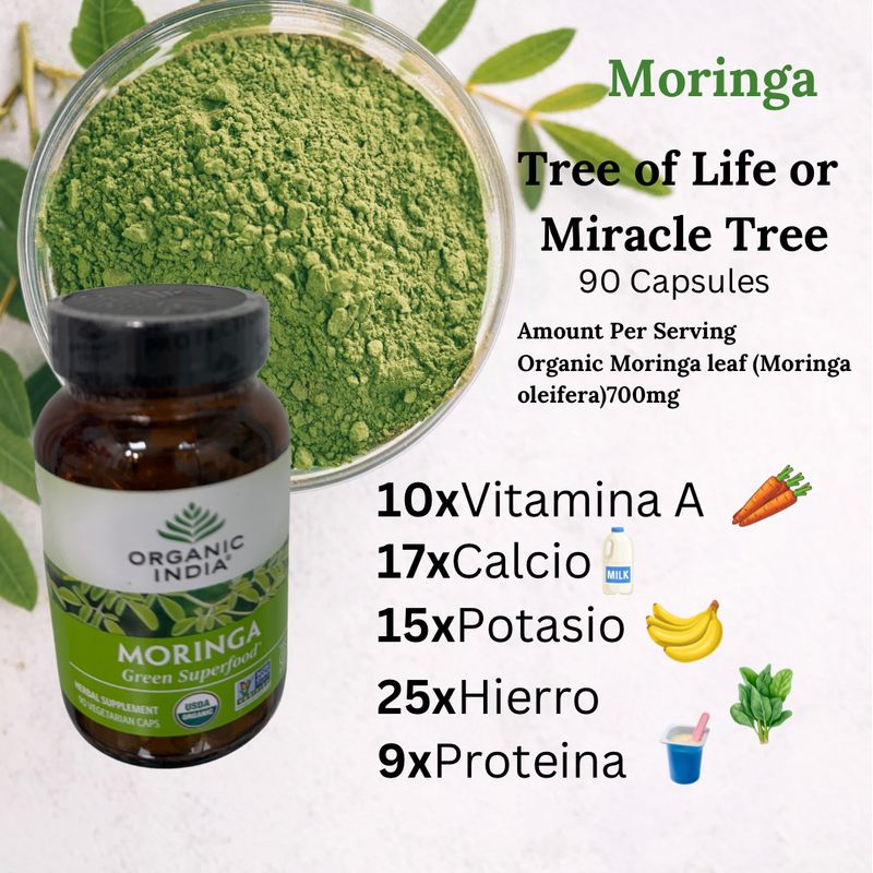 ORGANIC INDIA MORINGA GREEN SUPERFOOD CAPSULES