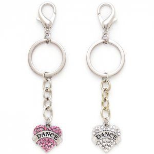 RHINESTONE HEART KEY CHAIN #2820