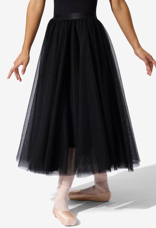 ETOILE LONG TUTU SKIRT #N280W, Color: BLK, Size: S