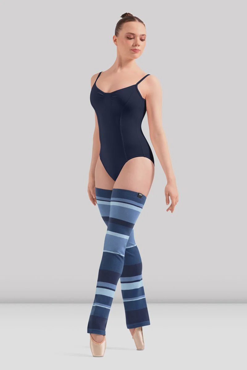 STRIPED LEG WARMER #W11007, Color: BLU, Size: ONE