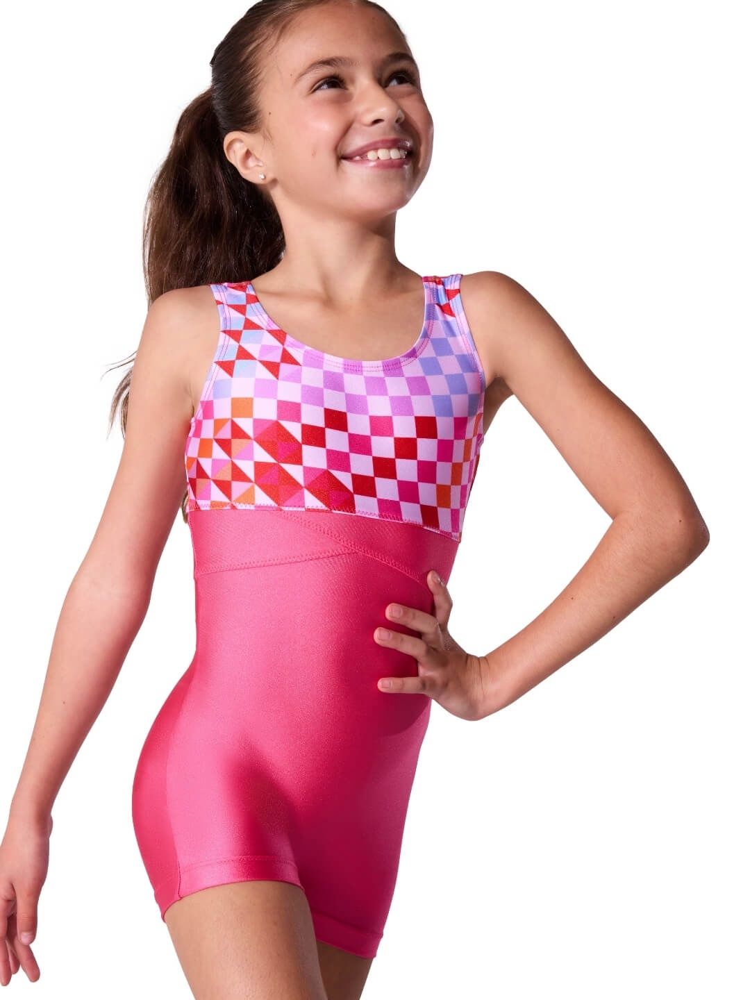 CHECKBOARD BIKETARD #F12656C