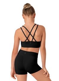 DOUBLE STRAP CROP TOP CZ40054, Color: BLK, Size: 6
