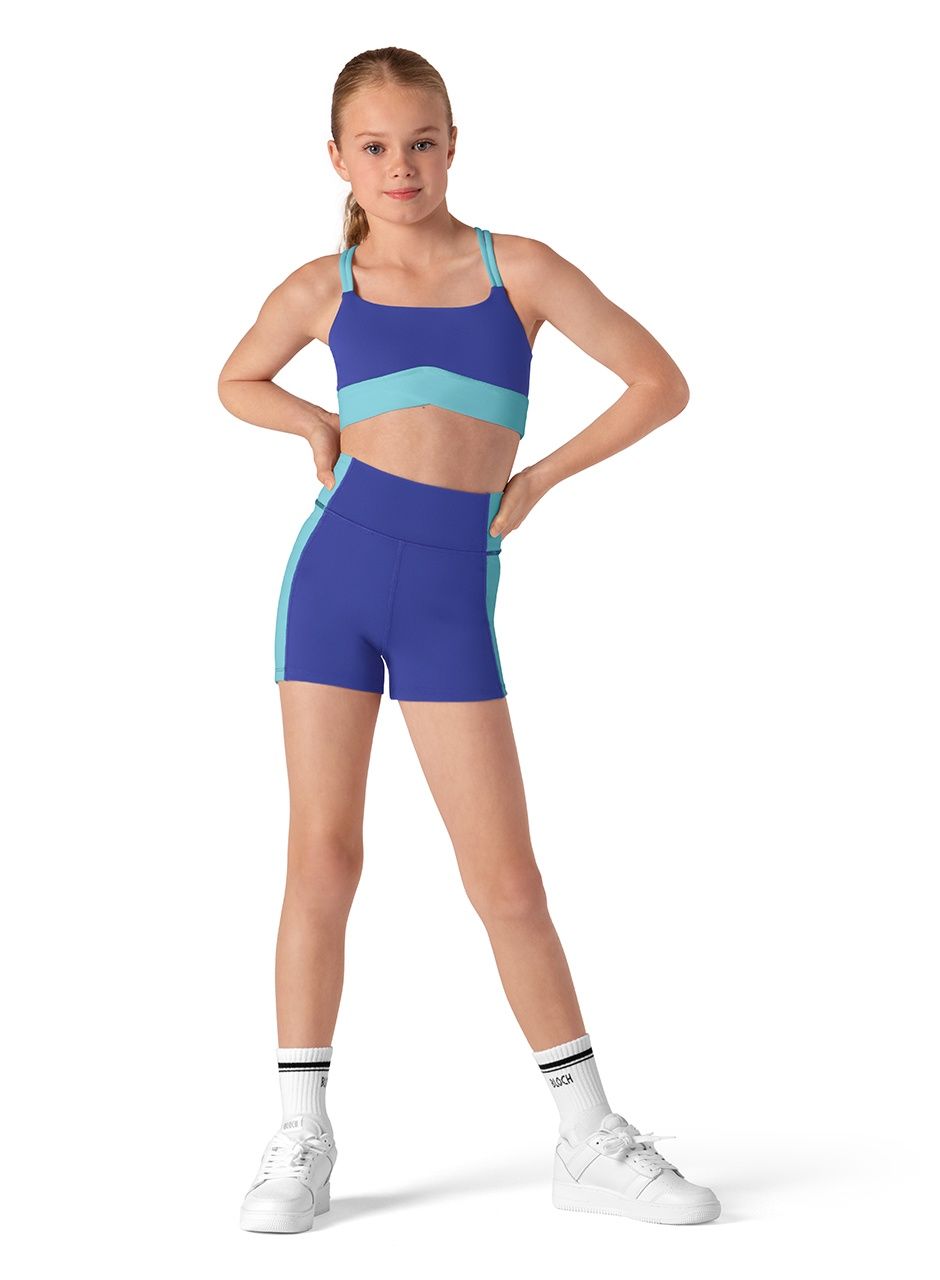 DOUBLE STRAP CROP TOP Z55784G, Color: AZURE, Size: 6