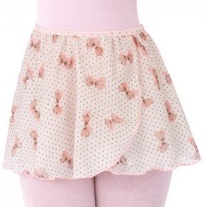 BOW MOCK WRAP SKIRT