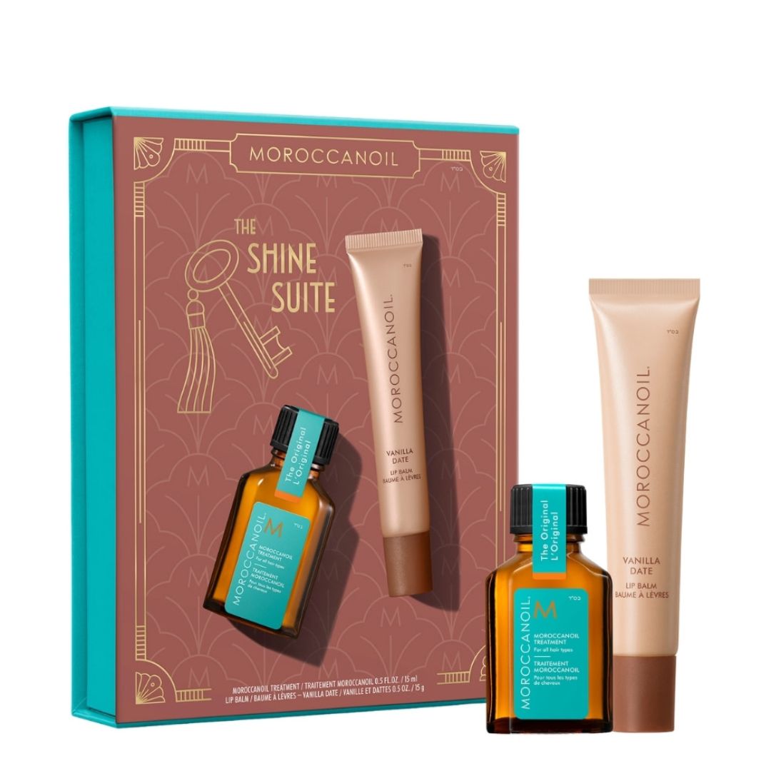 Ensemble Baume à Lèvres / Vanille-Dattes / The Shine Suite / Moroccanoil