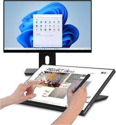 NextM  |  Hub 24&quot; QHD Touchscreen Monitor with 10-Point Multi-Touch, USB-C PD, HDMI, VGA, Adjustable Stand &amp; MPP 2.0 Stylus – Compatible with Laptop, PC, Mac, Phone &amp; Gaming