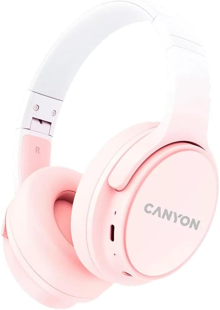 CANYON |  On-Riff 4 Wireless Bluetooth Headset – 40mm Drivers, 300mAh Battery, 20h Playtime (Pink) Headset