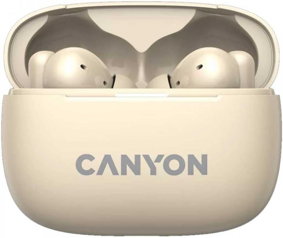CANYON  |   OnGo 9 Compact Earbuds with Charging Case (Beige) Headset