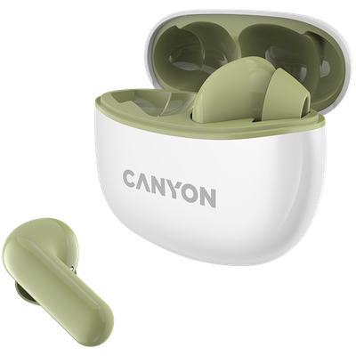 CANYON  |  TWS‑5 Compact Earbuds with Charging Case (Green) Headset