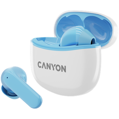 CANYON  |  TWS‑5 Compact Earbuds with Charging Case (Blue) Headset