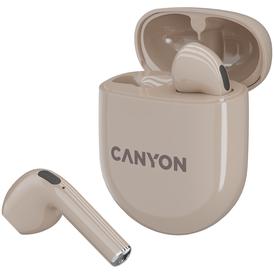 CANYON  |  TWS‑6 Compact Earbuds with Charging Case (Beige) Headset