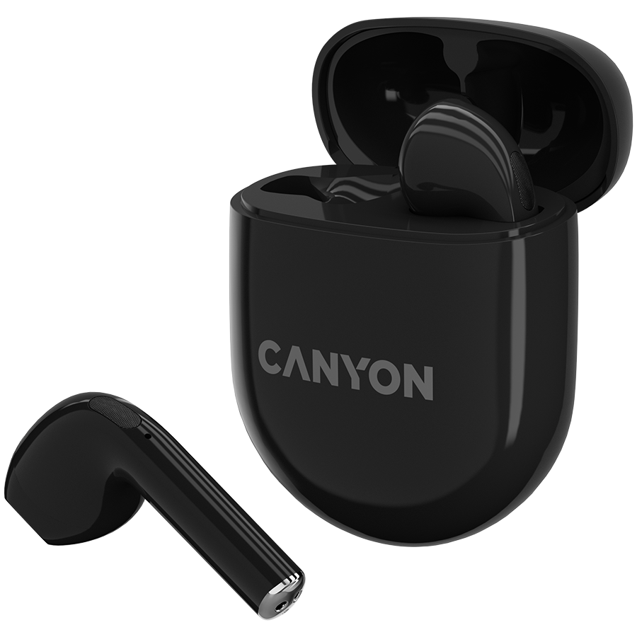 CANYON  |  TWS‑6 Compact Earbuds with Charging Case (Black) Headset