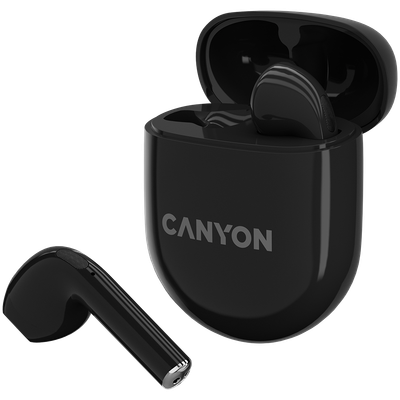 CANYON  |  TWS‑6 Compact Earbuds with Charging Case (Black) Headset