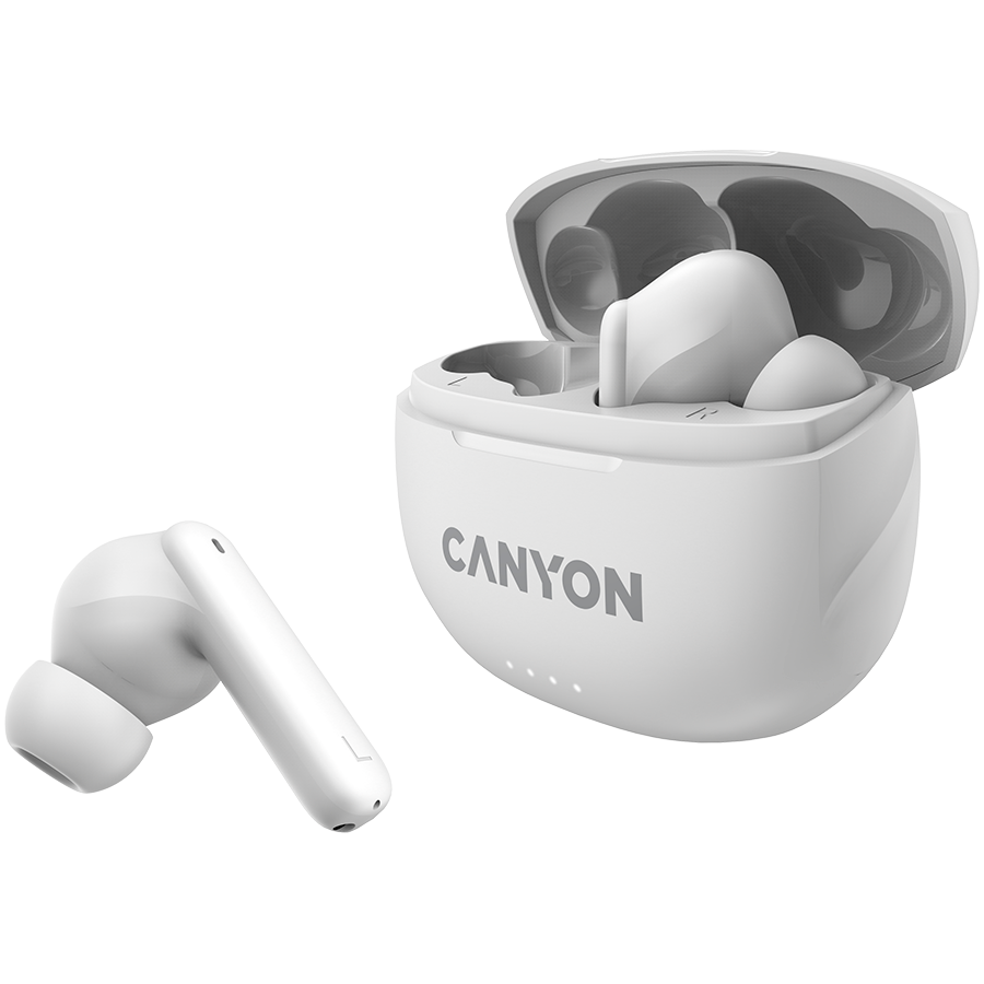 CANYON  |  TWS‑8 ENC Compact Earbuds with Charging Case (White) Headset