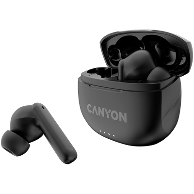 CANYON  |  TWS‑8 ENC Compact Earbuds with Charging Case (Black) Headset