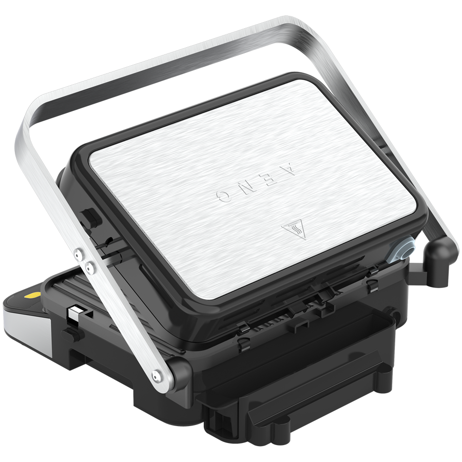 AENO  |  Electric Grill EG5 – 2000W, 2 Heating Modes, 6 Programs, 180° Opening, Removable Plates Grill