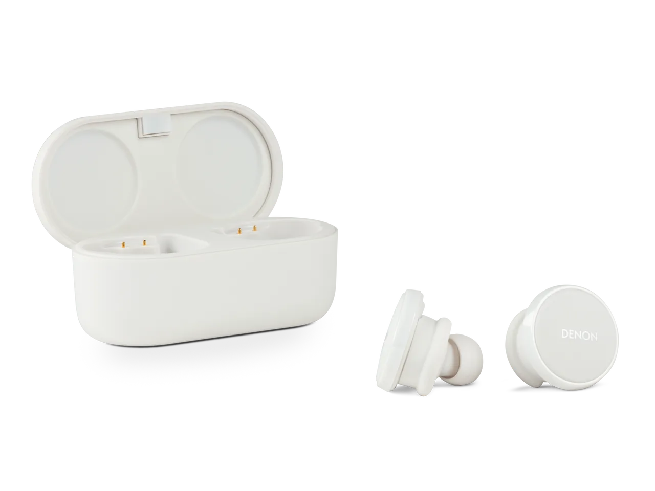DENON  |  PerL Pro Flagship True Wireless Earphones, Bluetooth 5.3, aptX Lossless, Dirac Virtuo Spatial Audio, Adaptive ANC, 8 Hours Playback + 24 Hours with Case, Quick Charge – White