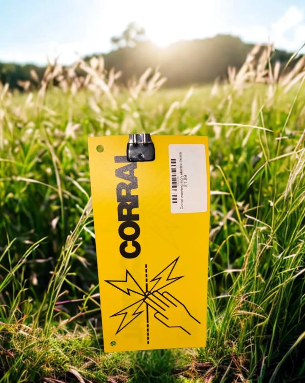 Corral warning sign electric fence