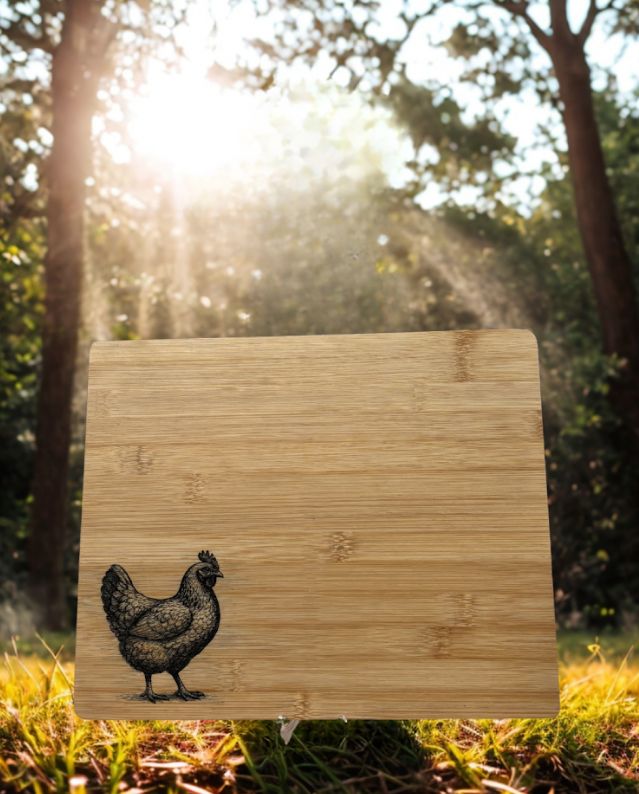 Laser etched chopping board
