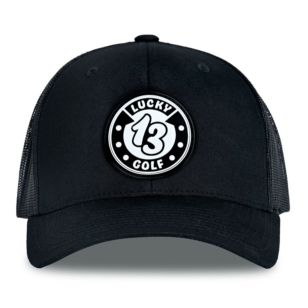 Black Lucky 13 Golf Hat Black Lucky 13 Golf Hat