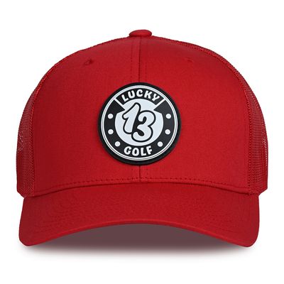 Red Lucky 13 Golf Hat