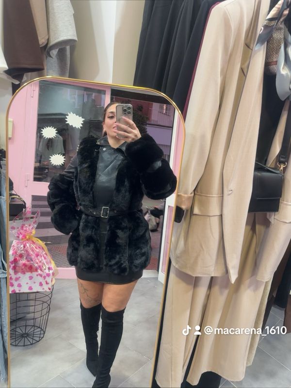 Abrigo combinado pelos