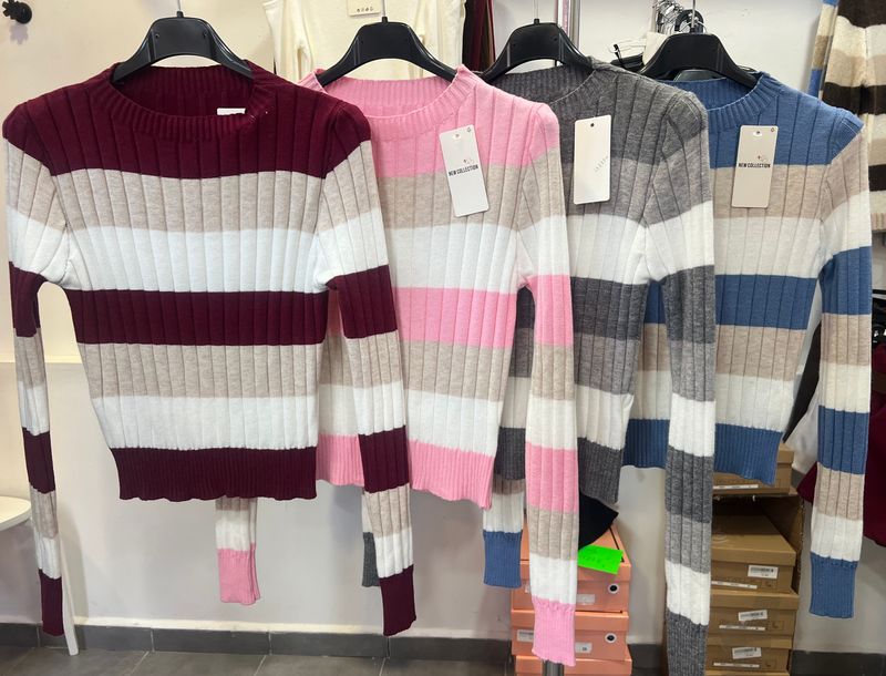 Jersey canalé rayas