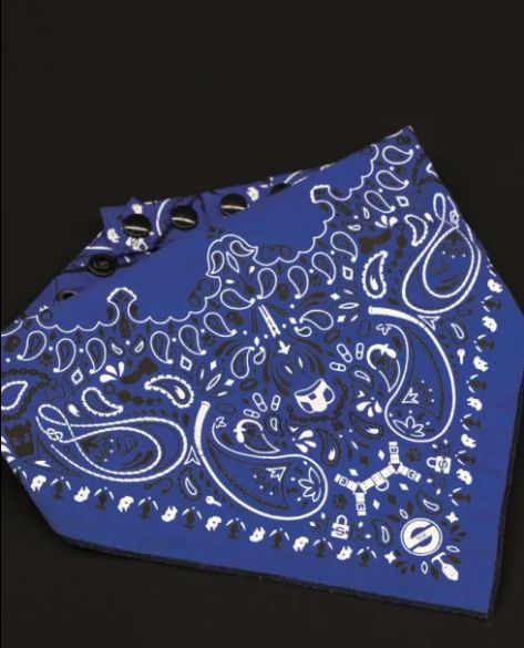 Zipper Pocket Neck Hanky, Colour: Blue