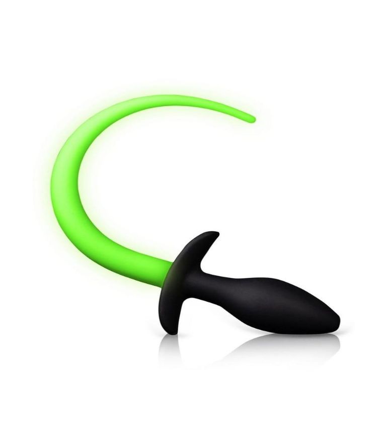 Puppy Tail Silicone-Glow in the Dark - Green